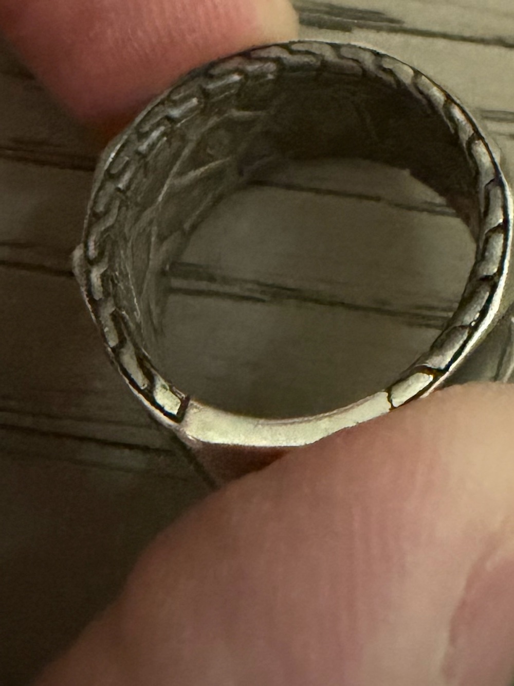 John Hardy Silver Textured Wide Band Ring Size 11 - Picture 11 of 14